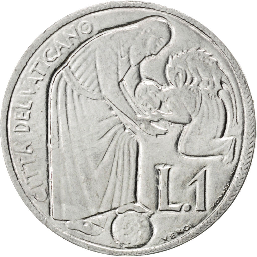 VATICAN CITY, Lira, 1975, KM #124, MS(63), Aluminum, 17, 0.62