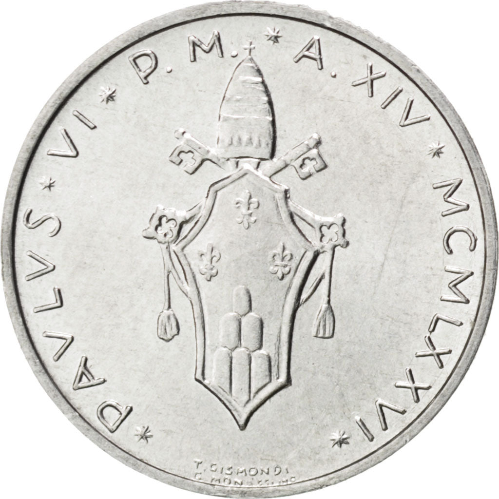 VATICAN CITY, Lira, 1976, KM #116, MS(63), Aluminum, 17, 0.62