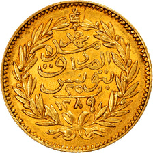 Coin, Tunisia, TUNIS, Sultan Abdul Aziz with Muhammad al-Sadiq Bey, 25 Piastres