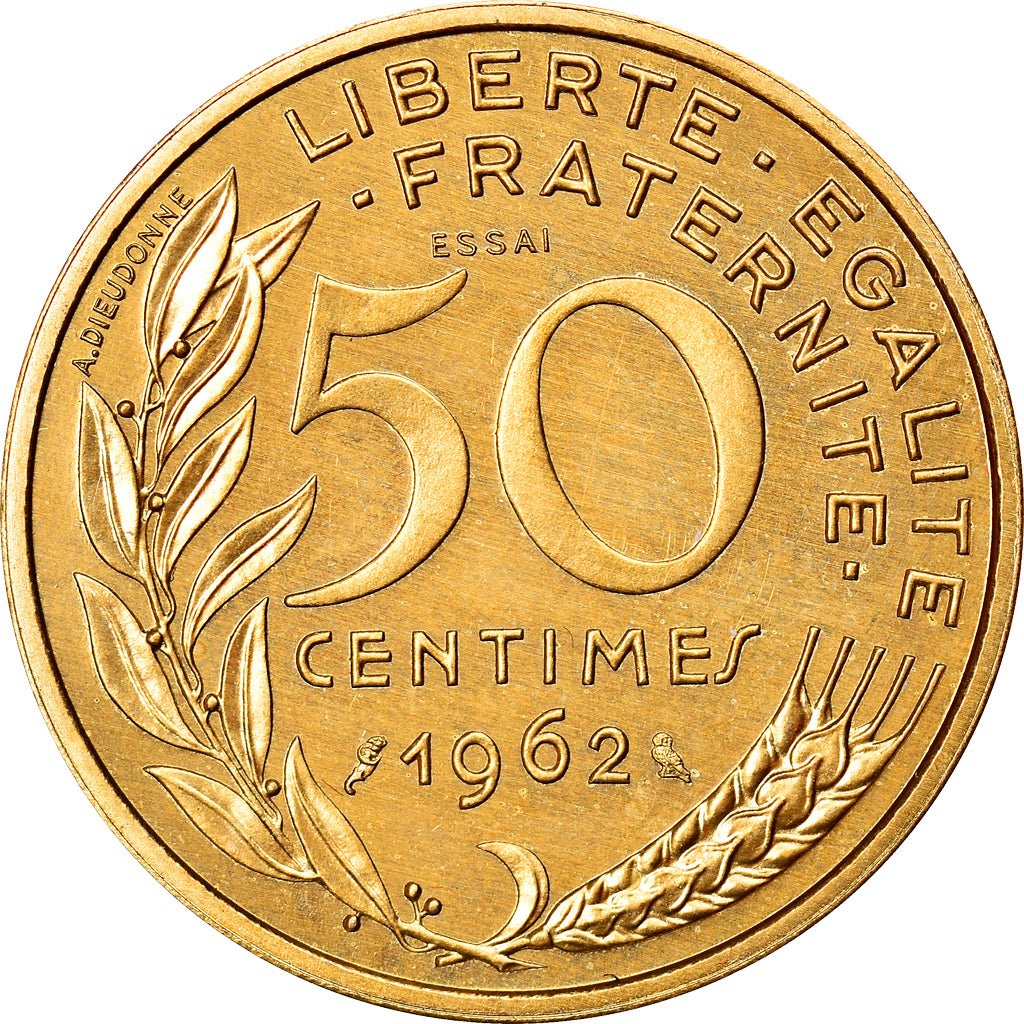 Munten, Frankrijk, Marianne, 50 Centimes, 1962, Paris, Essai-Piéfort, UNC-