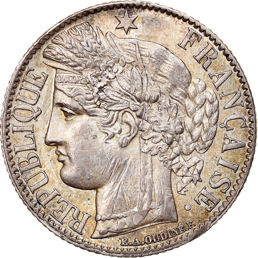 Coin, France, Cérès, Franc, 1872, Paris, AU(55-58), Silver, KM:822.1