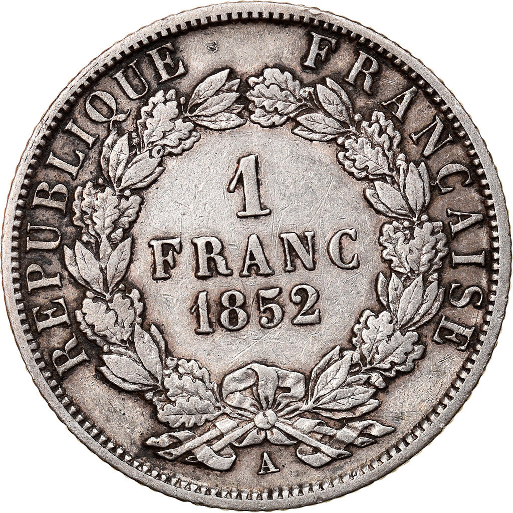 Moeda, França, Napoleon III, Napoléon III, Franc, 1852, Paris, EF(40-45)