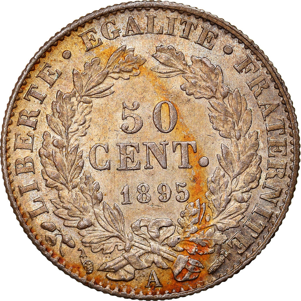Münze, Frankreich, Cérès, 50 Centimes, 1895, Paris, VZ+, Silber, KM:834.1