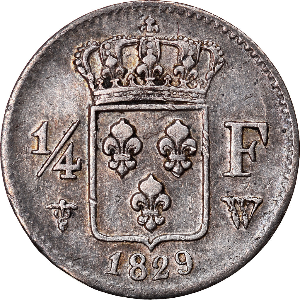 Moneda, Francia, Charles X, 1/4 Franc, 1829, Lille, EBC, Plata, KM:722.12