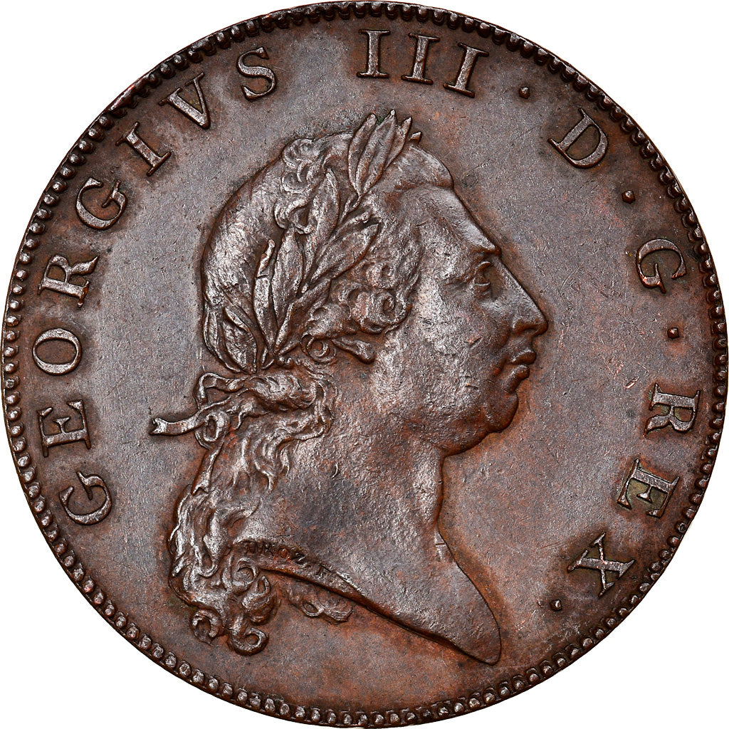 Coin, Bermuda, George III, Penny, 1793, AU(50-53), Copper, KM:5