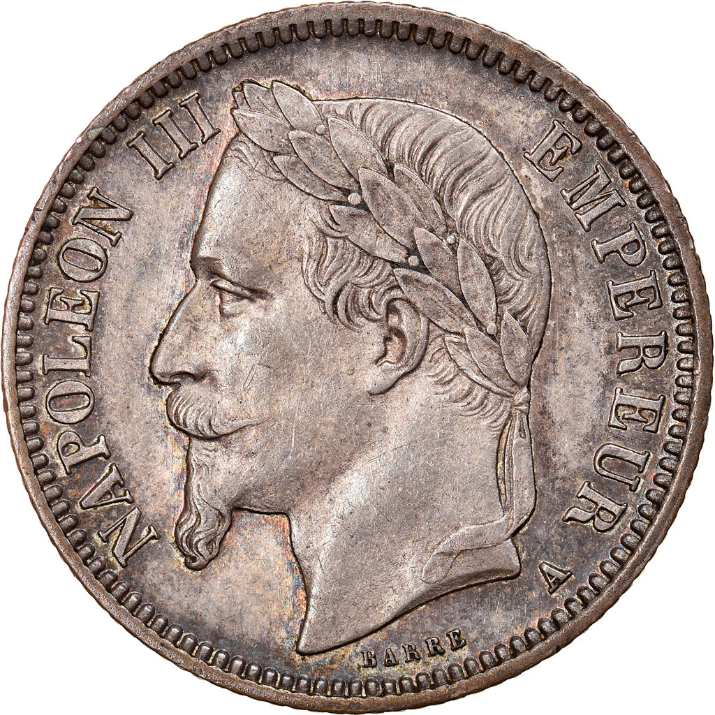 Moneta, Francia, Napoleon III, Napoléon III, Franc, 1868, Paris, BB+, Argento