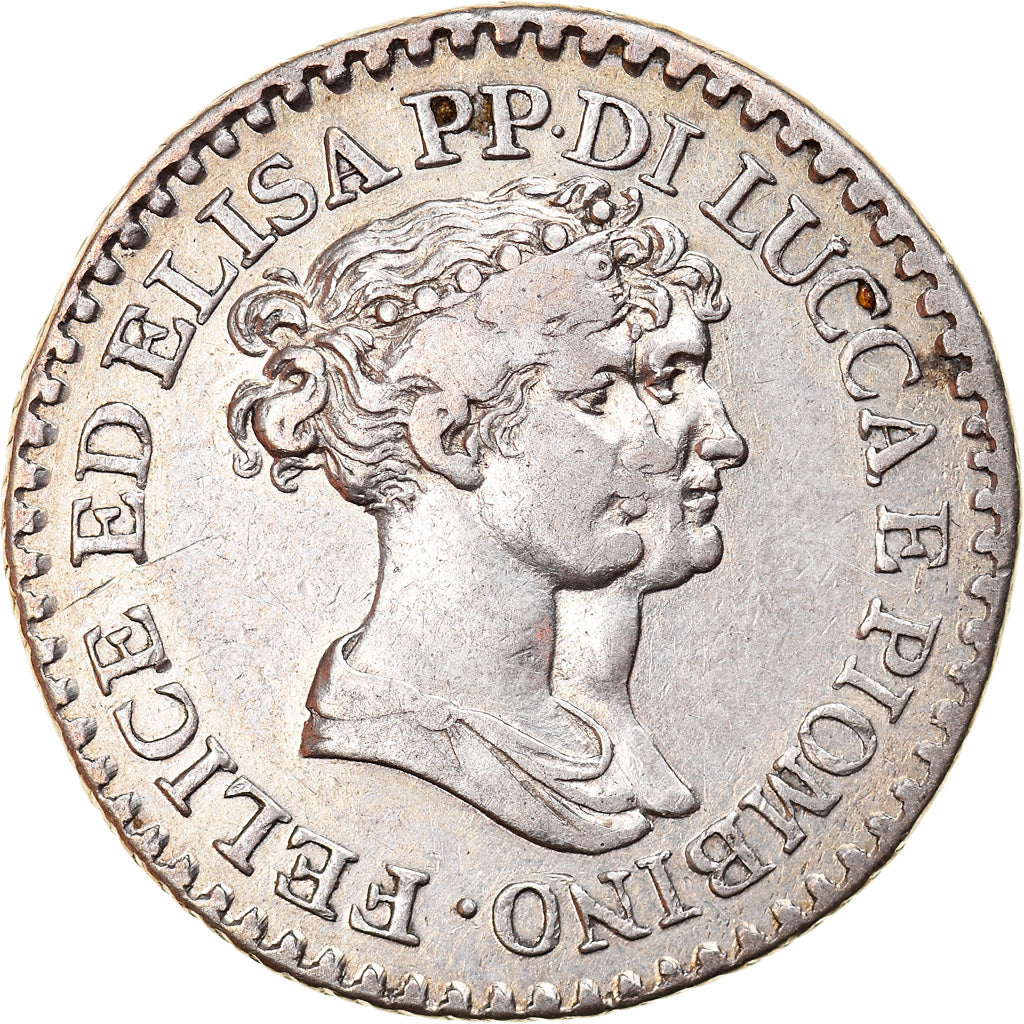 Münze, Italien Staaten, LUCCA, Felix and Elisa, Franco, 1806, Firenze, SS