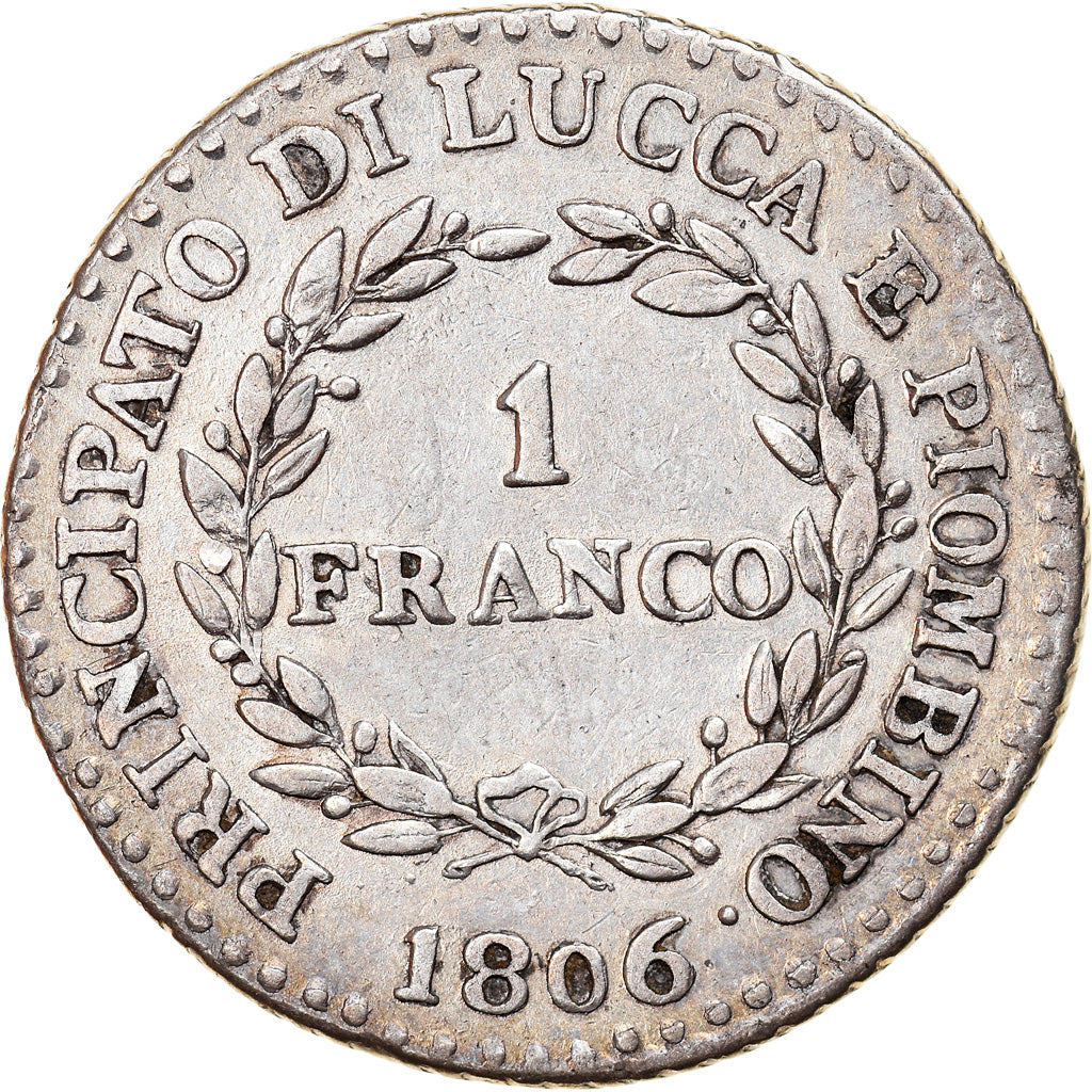 Münze, Italien Staaten, LUCCA, Felix and Elisa, Franco, 1806, Firenze, SS