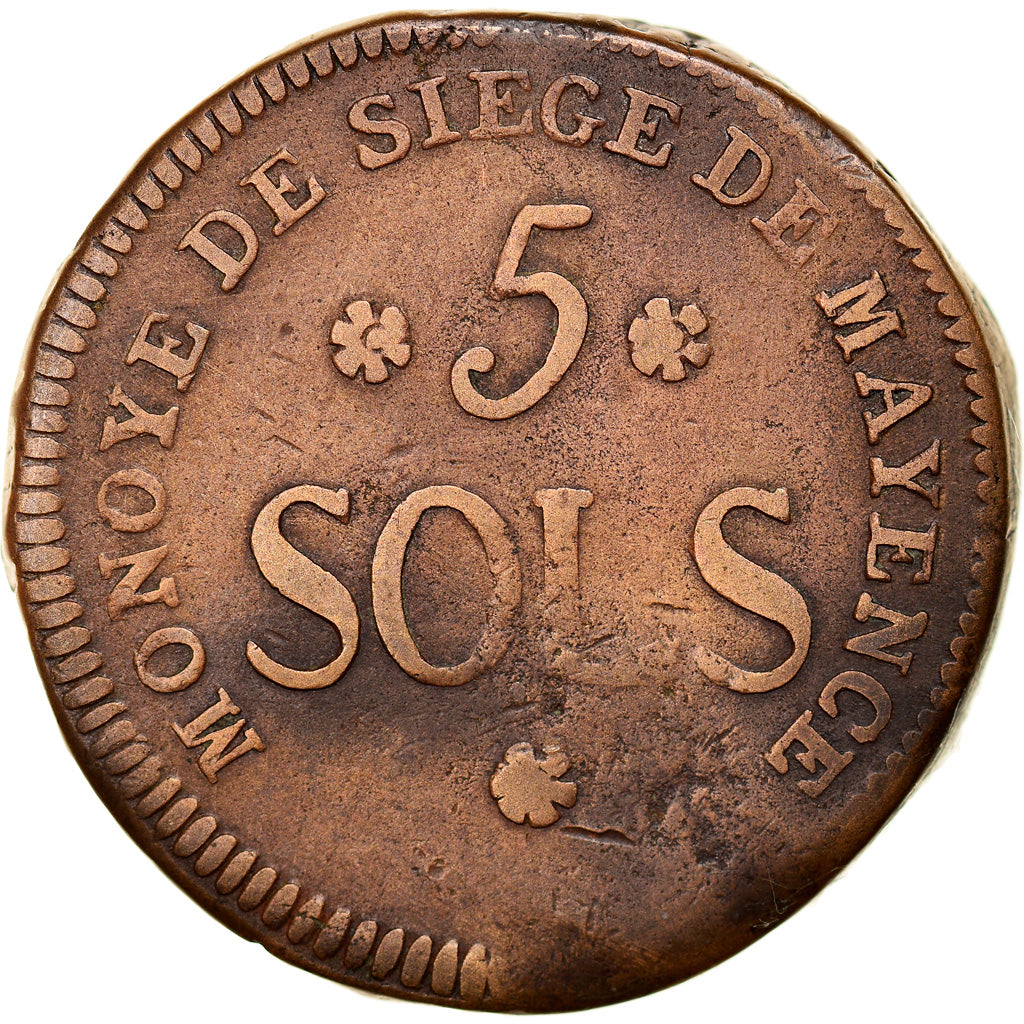 Coin, German States, MAINZ, Friedrich Karl Josef, 5 Sols, 1793, Mayence