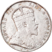 Moneda, Colonias del Estrecho, Edward VII, Dollar, 1908, Bombay, MBC, Plata