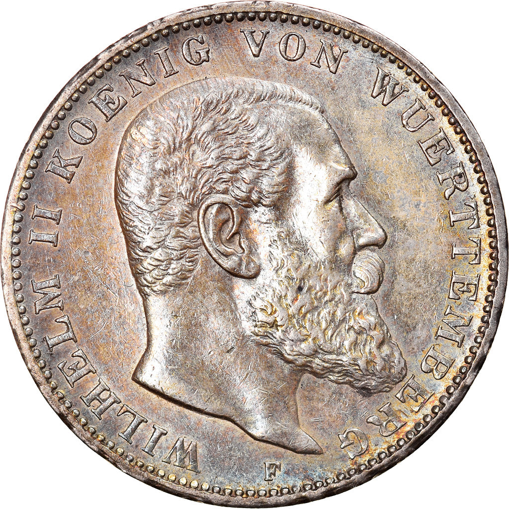 Munten, Duitse staten, WURTTEMBERG, Wilhelm II, 3 Mark, 1912, Freudenstadt, ZF+
