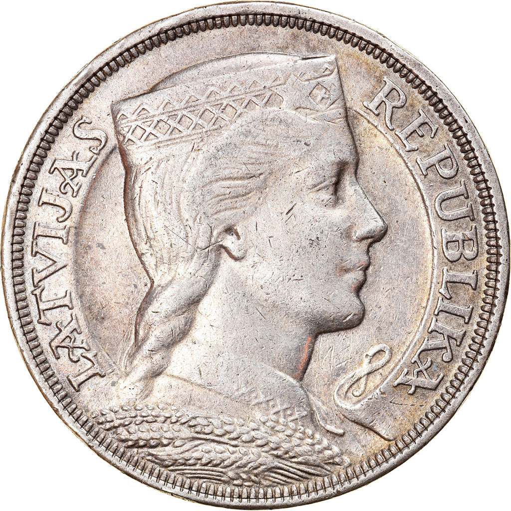Münze, Latvia, 5 Lati, 1929, SS, Silber, KM:9