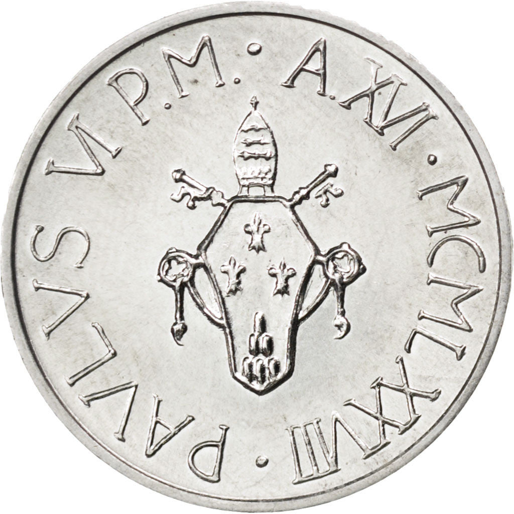VATICAN CITY, 5 Lire, 1978, KM #133, MS(63), Aluminum, 20, 0.98
