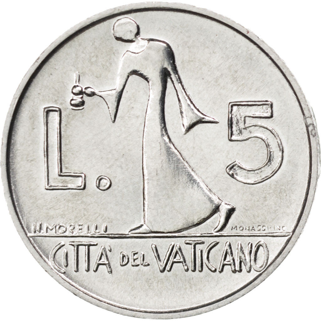 VATICAN CITY, 5 Lire, 1978, KM #133, MS(63), Aluminum, 20, 0.98