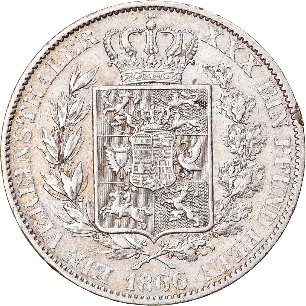 Coin, German States, OLDENBURG, Nicolaus Friedrich Peter, Thaler, 1866, Dresden