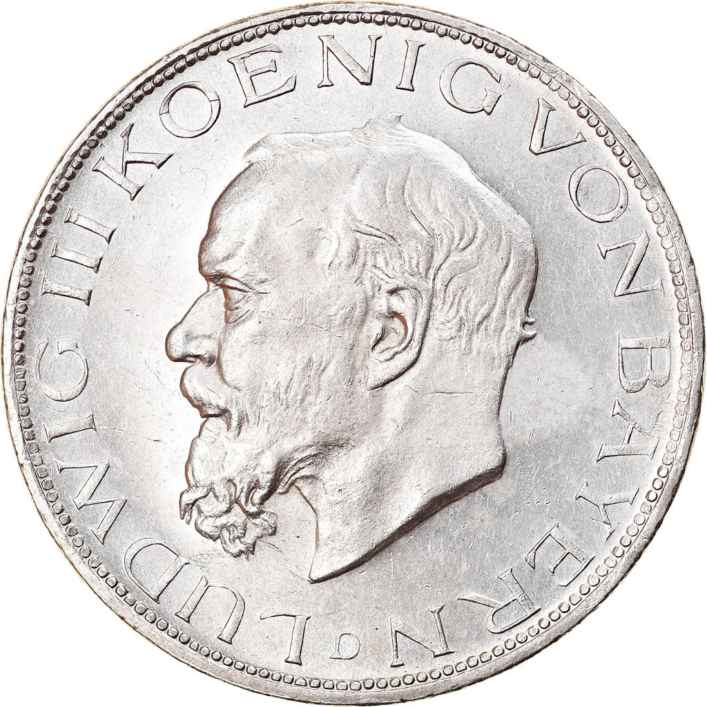 Coin, German States, BAVARIA, Ludwig III, 5 Mark, 1914, Munich, MS(60-62)