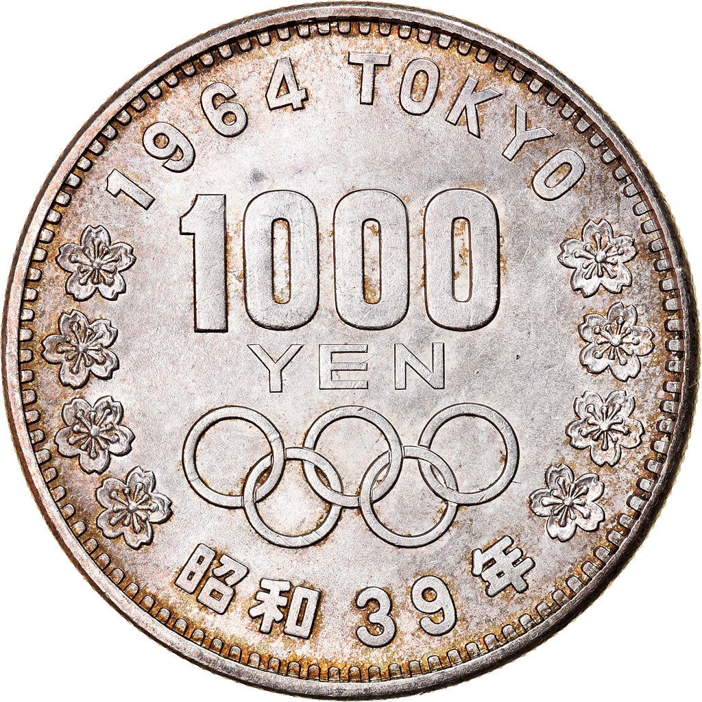 Coin, Japan, Hirohito, 1000 Yen, 1964, Tokyo, MS(60-62), Silver, KM:80