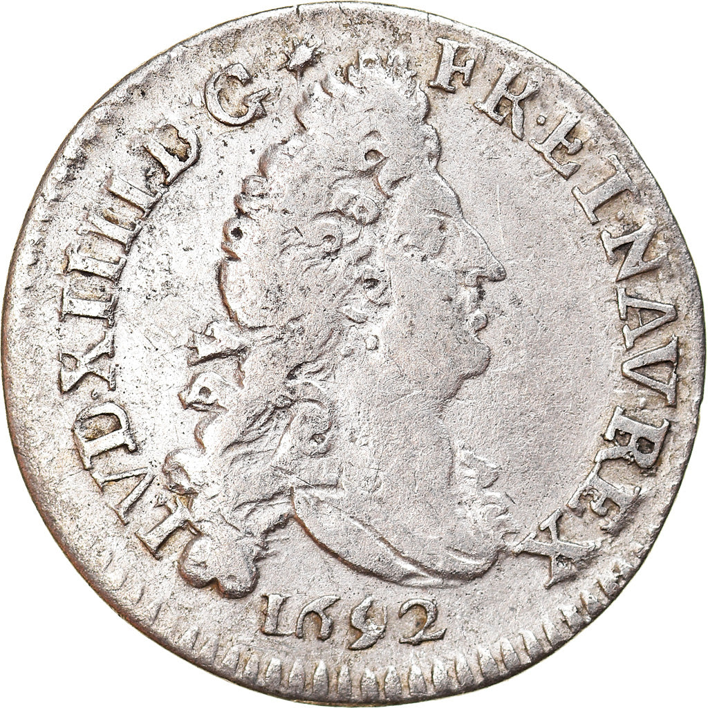 Münze, Frankreich, Louis XIV, 4 Sols aux 2 L, 4 Sols 2 Deniers, 1692, Troyes