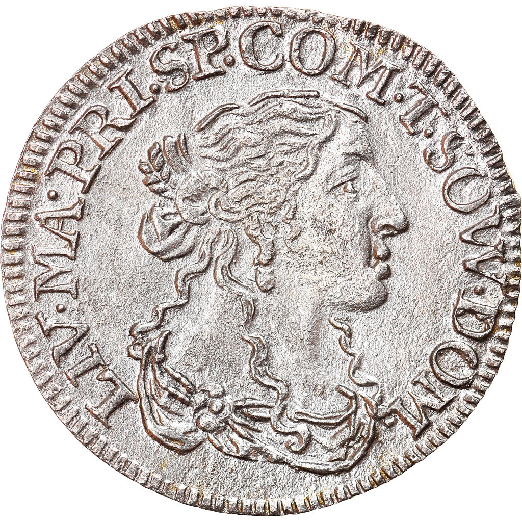 Moeda, ESTADOS ITALIANOS, TASSAROLO, Livia, Luigino, 1666, AU(50-53), Prata