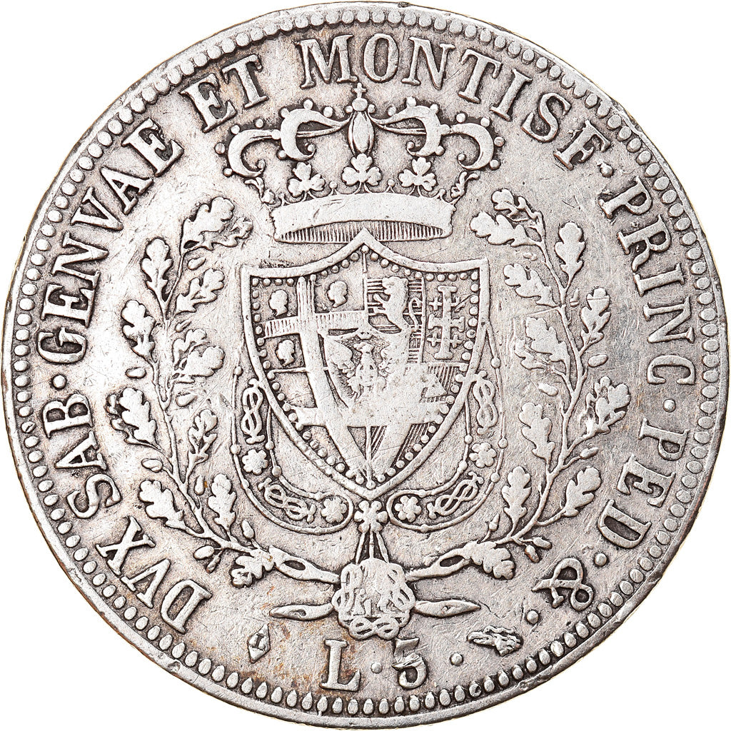 Münze, Italien Staaten, SARDINIA, Carlo Felice, 5 Lire, 1826, Torino, S+