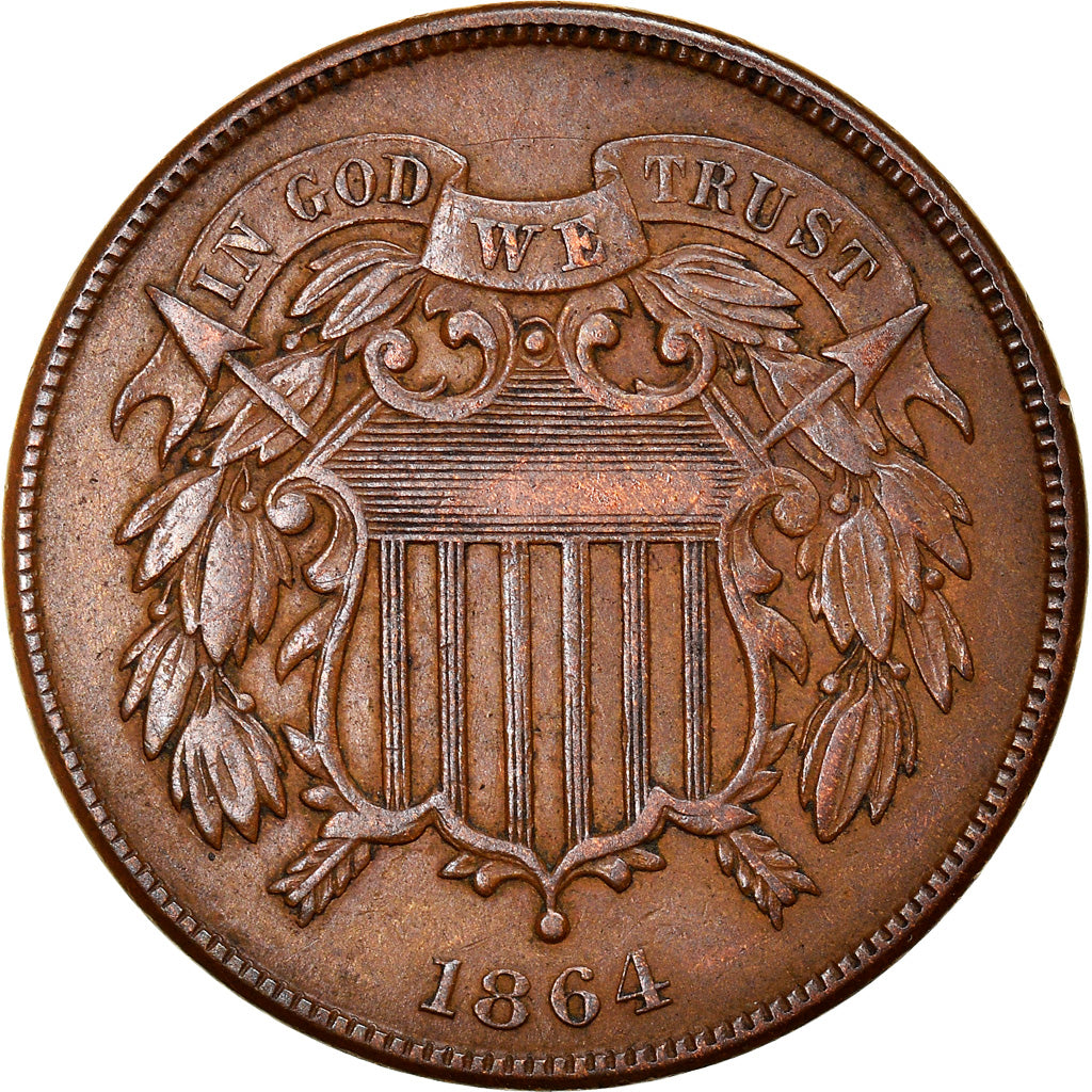 Moneta, Stati Uniti, 2 Cents, 1864, U.S. Mint, Philadelphia, BB