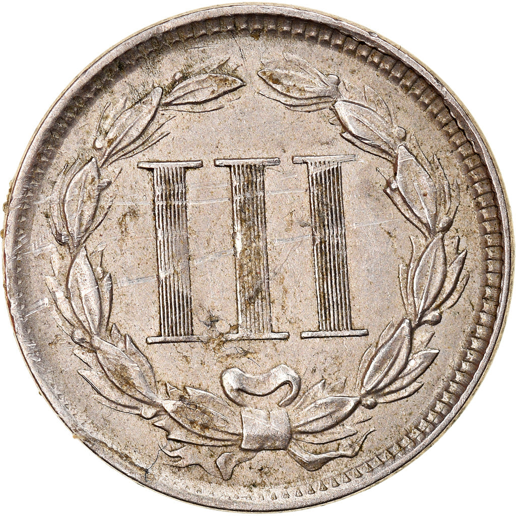 Moneda, Estados Unidos, Nickel 3 Cents, 1865, U.S. Mint, Philadelphia, MBC+