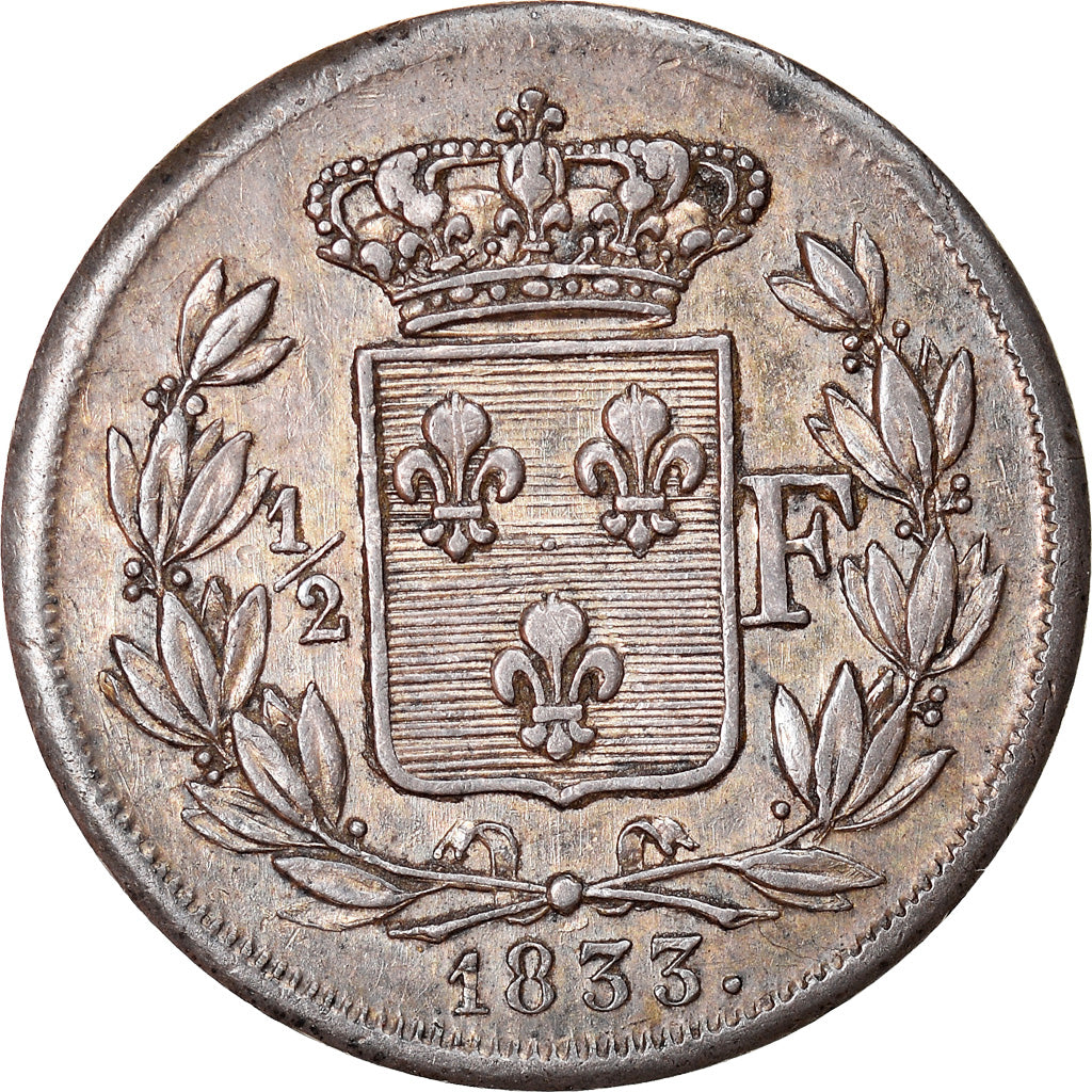 Münze, Frankreich, Henri V, 1/2 Franc, 1833, SS+, Silber, KM:23, Gadoury:404