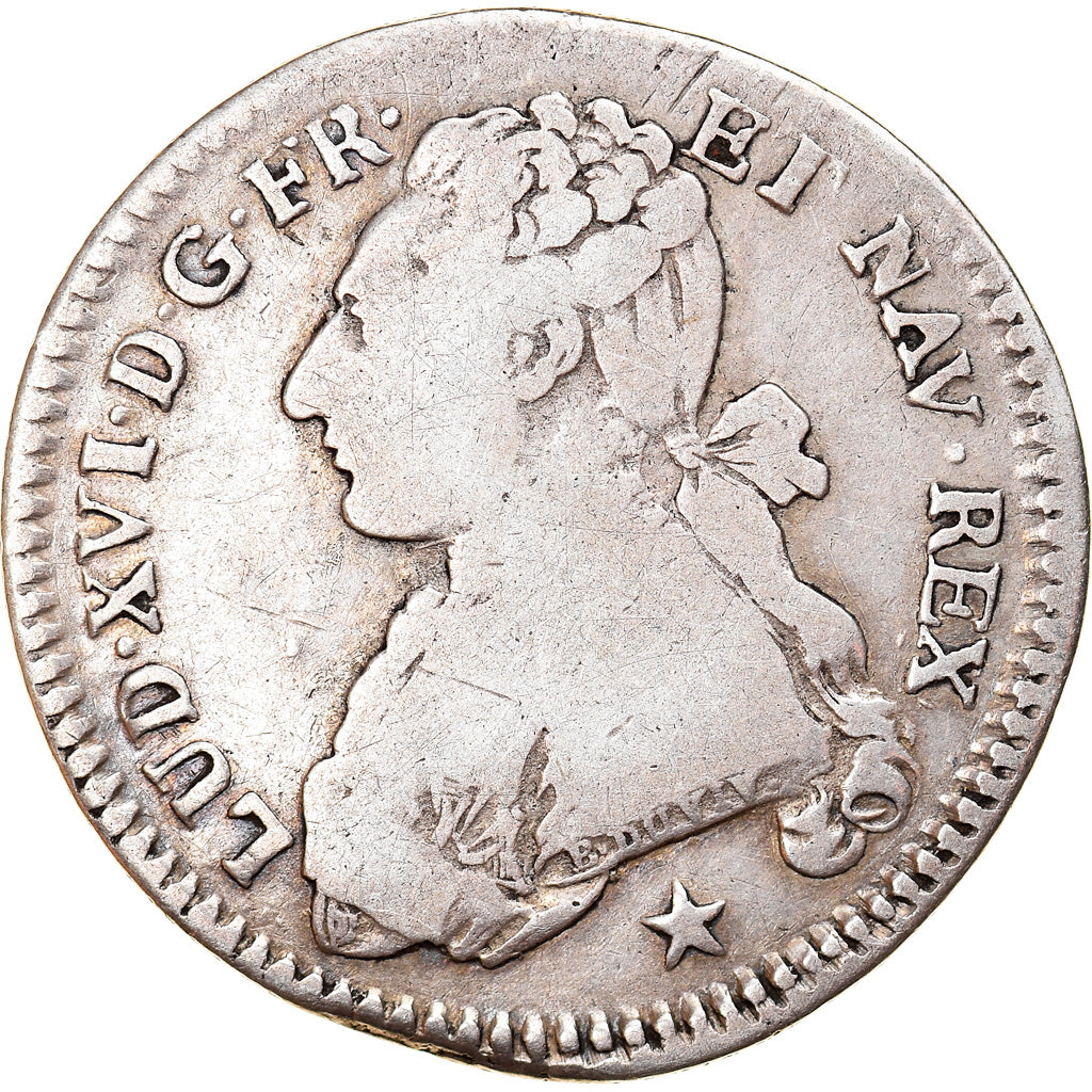 Coin, France, Louis XVI, 1/5 Écu, 24 Sols, 1/5 ECU, 1788, Marseille, VF(20-25)