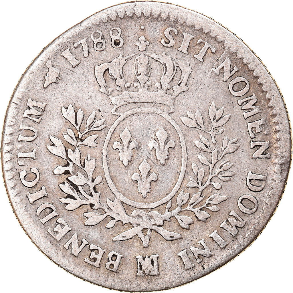 Coin, France, Louis XVI, 1/5 Écu, 24 Sols, 1/5 ECU, 1788, Marseille, VF(20-25)