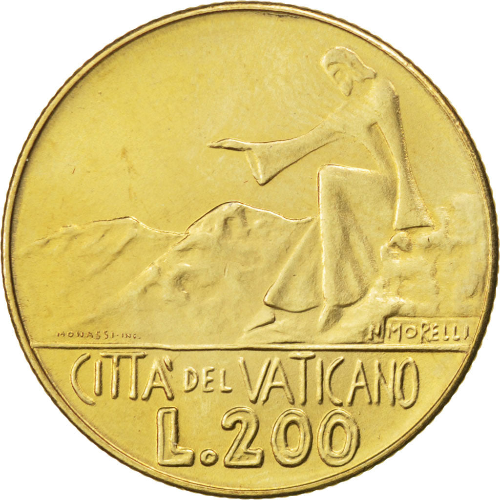 VATICAN CITY, 200 Lire, 1978, KM #138, MS(63), Aluminum-Bronze, 24, 4.99