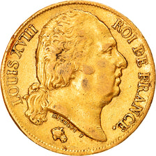 Moneta, Francia, Louis XVIII, Louis XVIII, 20 Francs, 1820, Paris, BB, Oro