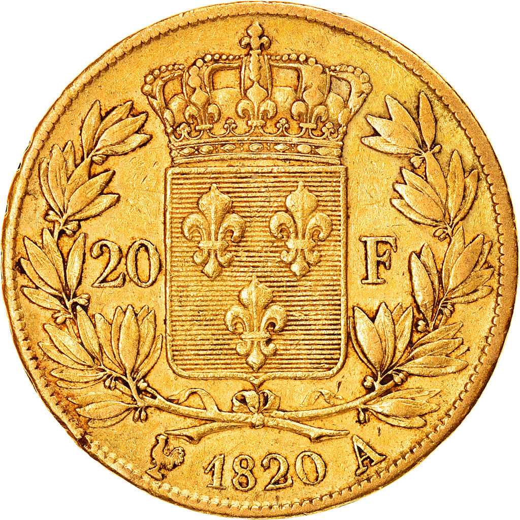 Moneta, Francia, Louis XVIII, Louis XVIII, 20 Francs, 1820, Paris, BB, Oro