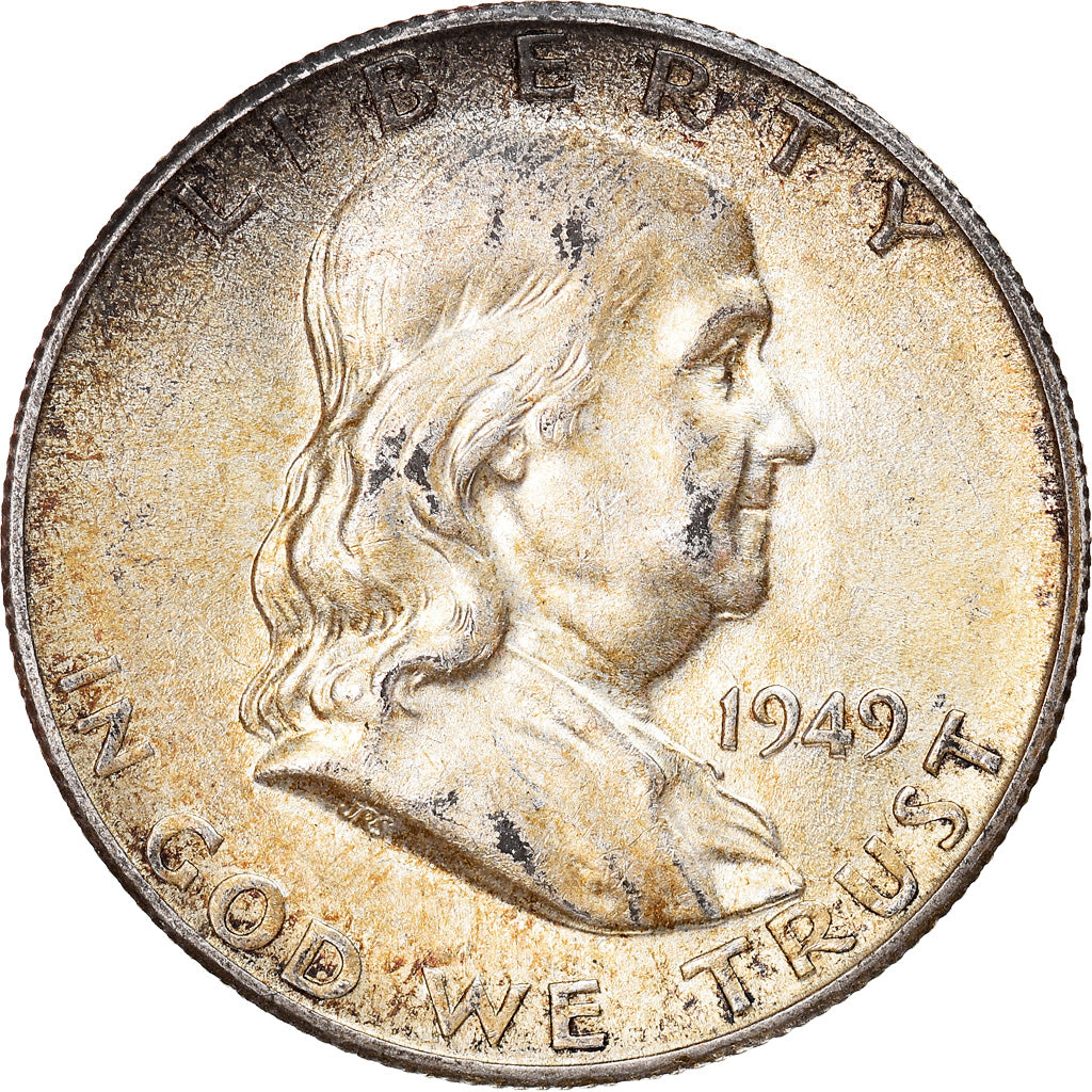 Coin, United States, Franklin Half Dollar, Half Dollar, 1949, U.S. Mint, San