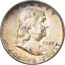 Coin, United States, Franklin Half Dollar, Half Dollar, 1949, U.S. Mint, San