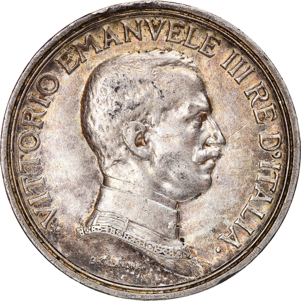 Coin, Italy, Vittorio Emanuele III, 2 Lire, 1916, Rome, AU(50-53), Silver, KM:55