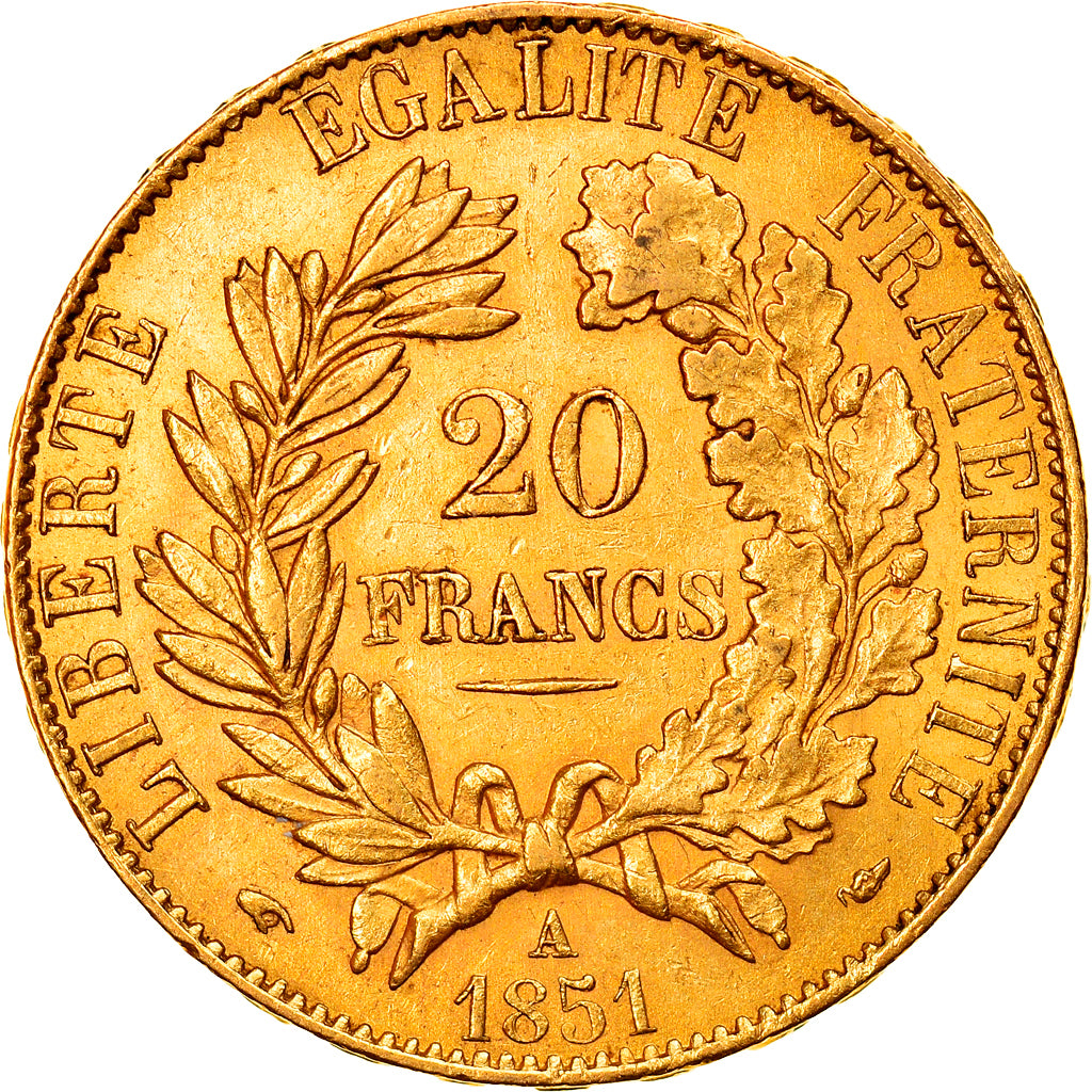 Monnaie, France, Cérès, 20 Francs, 1851, Paris, TTB+, Or, Gadoury:1059, KM:762