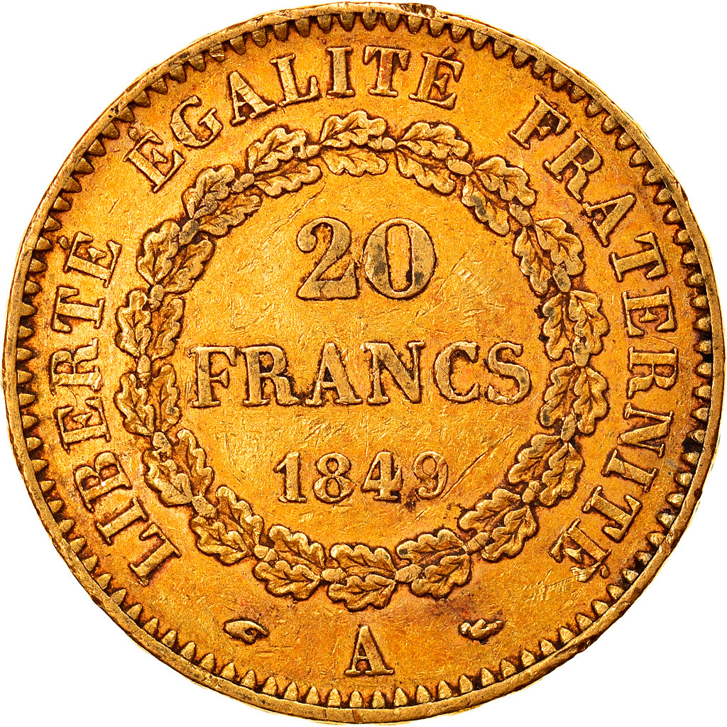 Monnaie, France, Génie, 20 Francs, 1849, Paris, TTB, Or, Gadoury:1032, KM:757