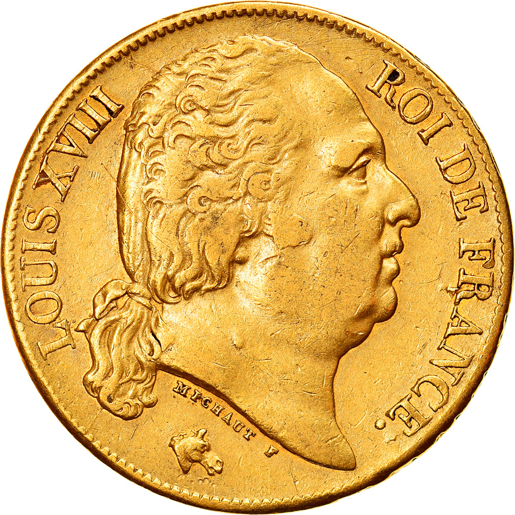 Coin, France, Louis XVIII, Louis XVIII, 20 Francs, 1819, Paris, EF(40-45), Gold