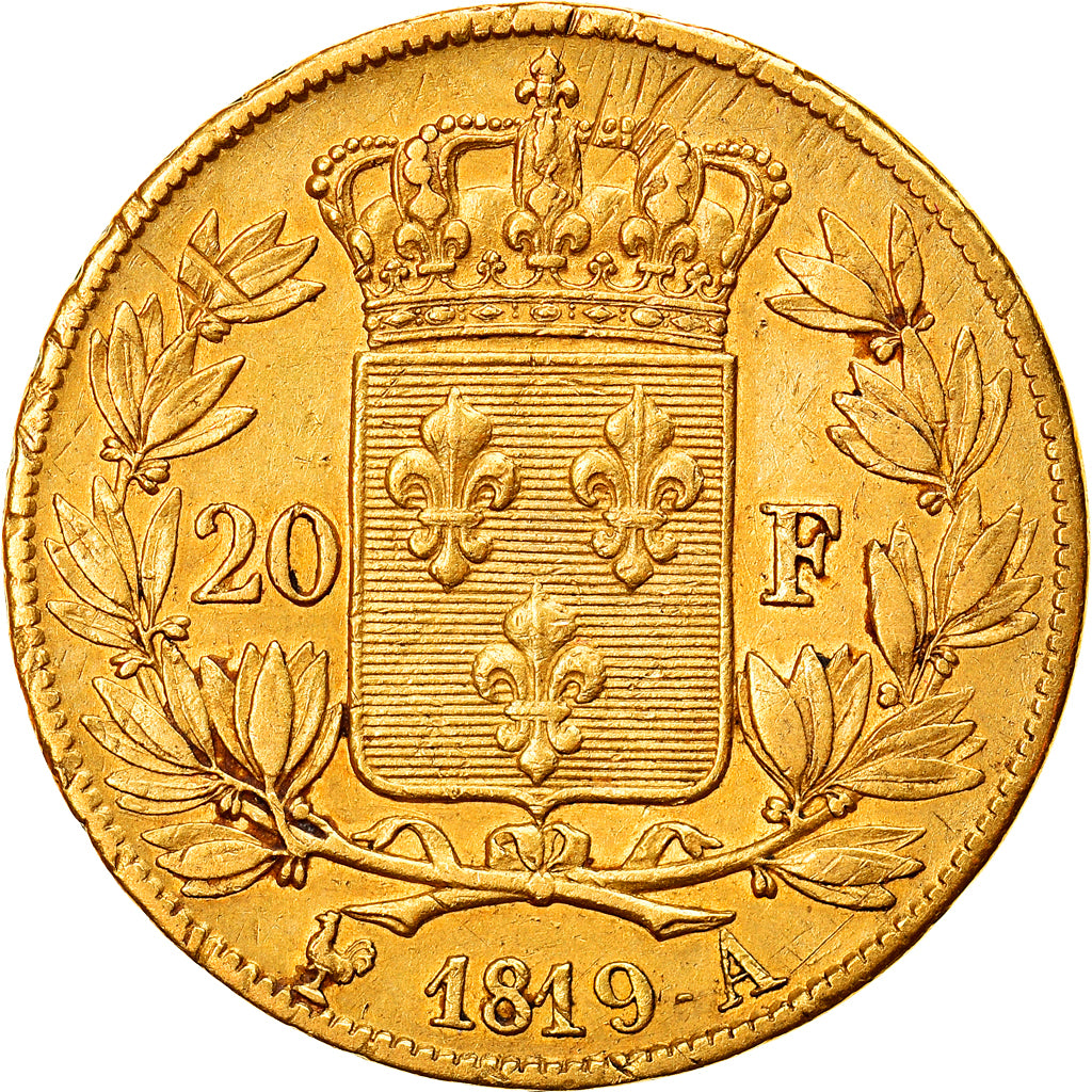 Coin, France, Louis XVIII, Louis XVIII, 20 Francs, 1819, Paris, EF(40-45), Gold