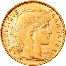 Munten, Frankrijk, Marianne, 10 Francs, 1909, Paris, ZF, Goud, KM:846