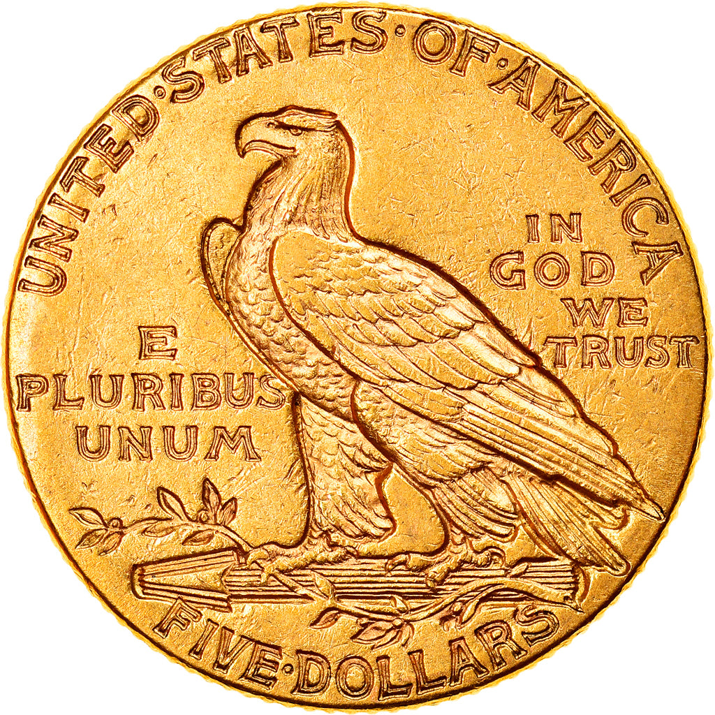 Monnaie, États-Unis, Indian Head, $5, Half Eagle, 1912, U.S. Mint