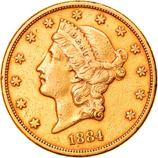 Coin, United States, Liberty Head, $20, Double Eagle, 1884, U.S. Mint, San
