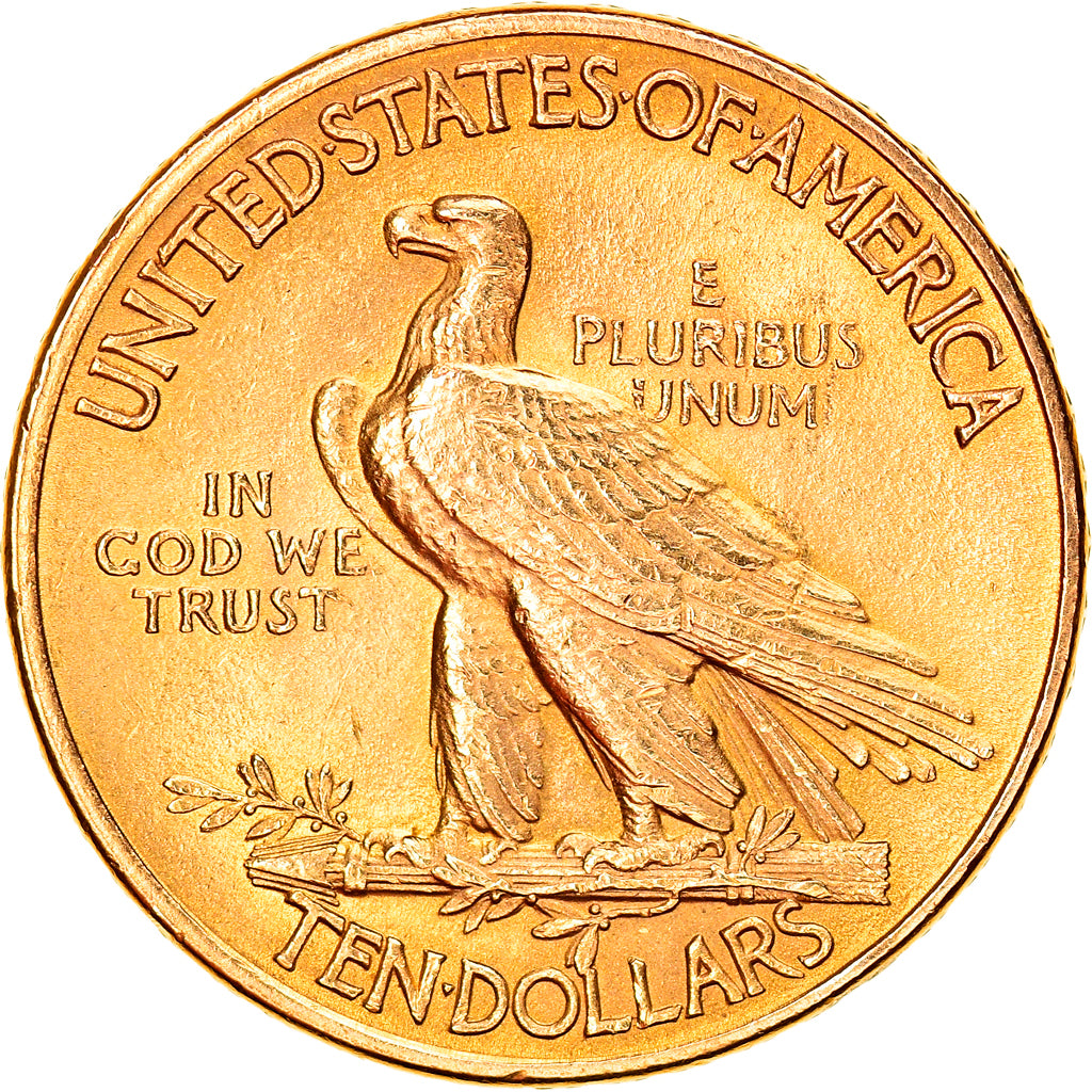 Moneta, USA, Indian Head, $10, Eagle, 1913, U.S. Mint, Philadelphia, AU(50-53)