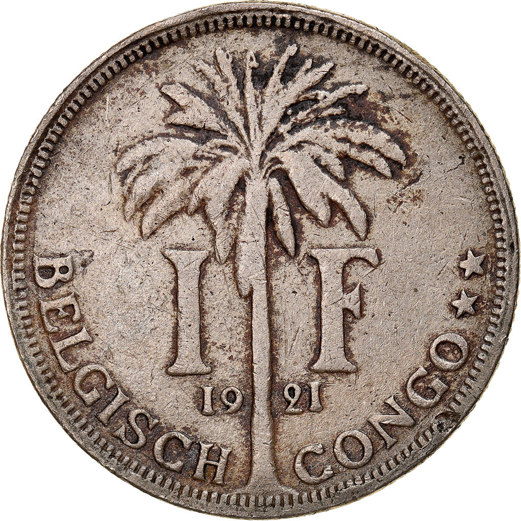 Coin, Belgian Congo, Franc, 1921, VF(30-35), Copper-nickel, KM:21