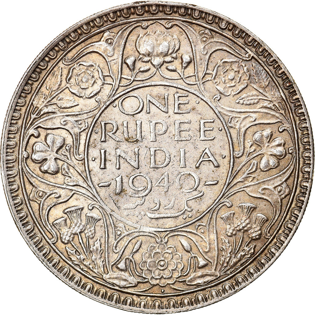 Coin, INDIA-BRITISH, George VI, Rupee, 1940, Bombay, AU(50-53), Silver, KM:556