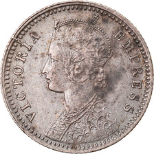 Monnaie, INDIA-BRITISH, Victoria, 1/4 Rupee, 1887, Calcutta, TTB+, Argent