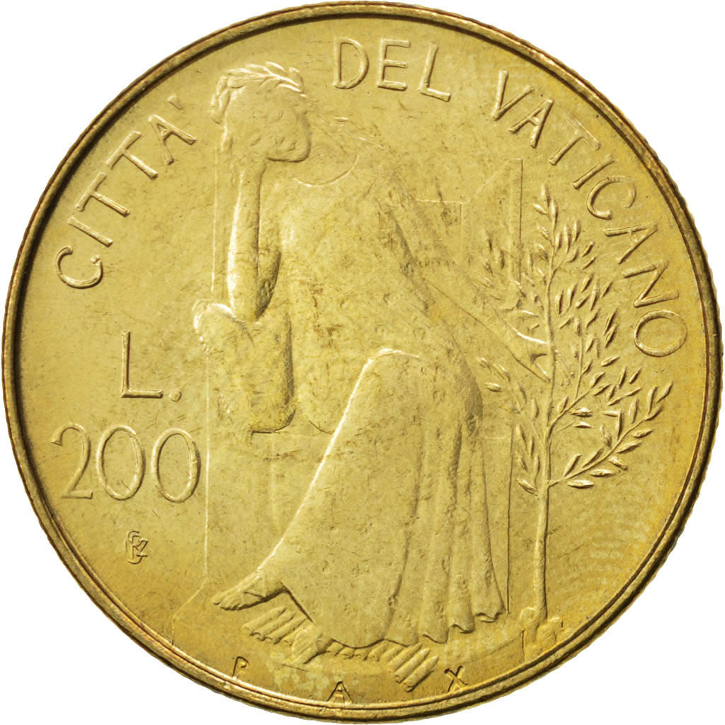 VATICAN CITY, 200 Lire, 1979, KM #147, MS(63), Aluminum-Bronze, 24, 5.01