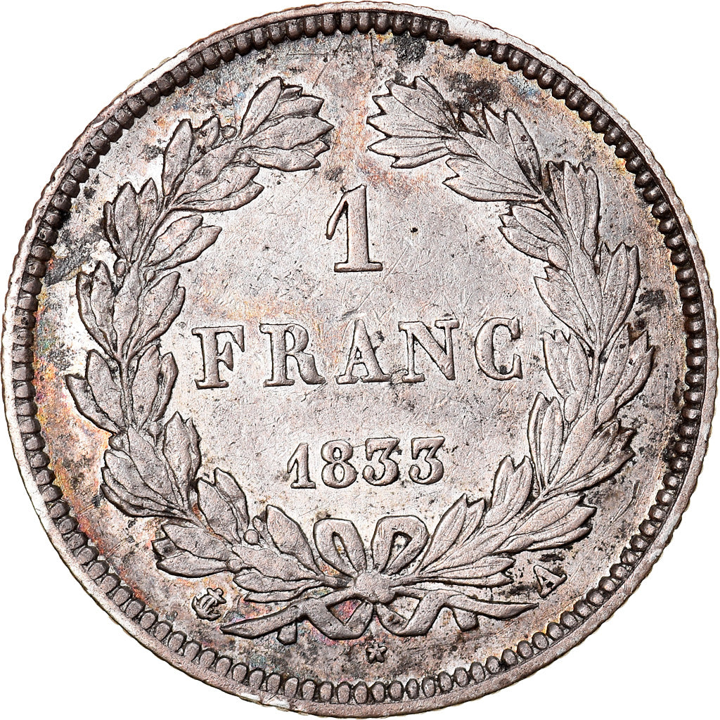 Monnaie, France, Louis-Philippe, Franc, 1833, Paris, TTB, Argent, Gadoury:453