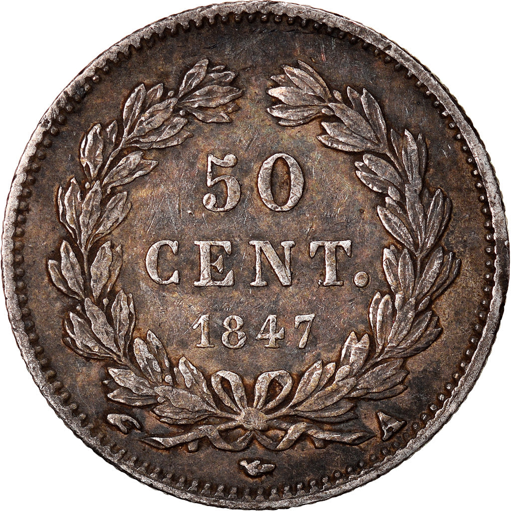 Coin, France, Louis-Philippe, 50 Centimes, 1847, Paris, EF(40-45), Silver