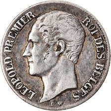 Moneda, Bélgica, Leopold I, 20 Centimes, 1852, MBC, Plata, KM:19
